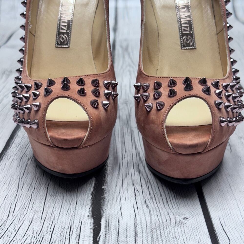 Nando Muzi Suede Platform High Heels Size 38 (US Size 7.5) - Picture 3 of 9